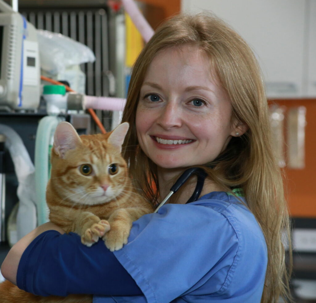 Portrait of Dr Erin Mooney with cat