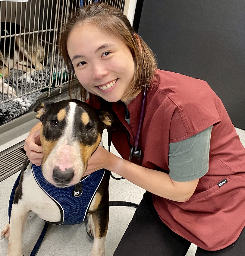 Dr Chelsea Lim with dog
