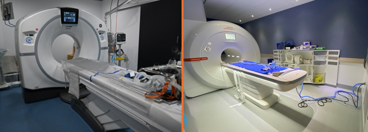 Photos of CT and MRI